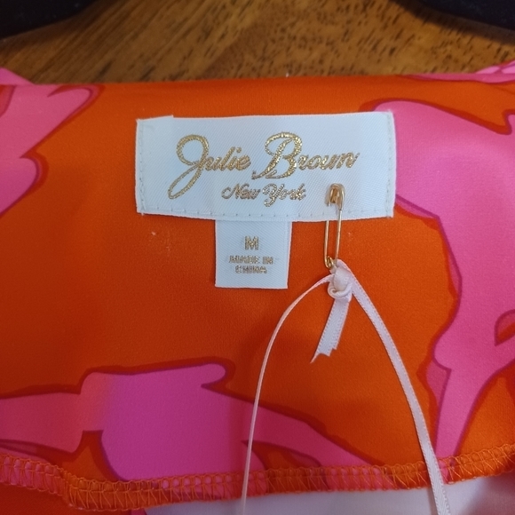 JULIE  Brown  New York Neon Pink and Orange Dress Sz M - Picture 6 of 9